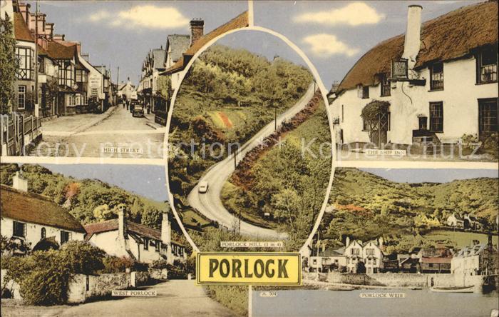 Porlock Weir Partial views High Street Ship Inn Porlock Hill