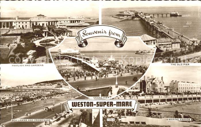 Weston-super-Mare North Somerset Pavilion Gardens Pier Marine Parade Sea Lawns P