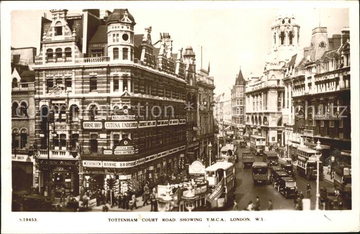 London Tottenham Court Road showing YMCA Traffic