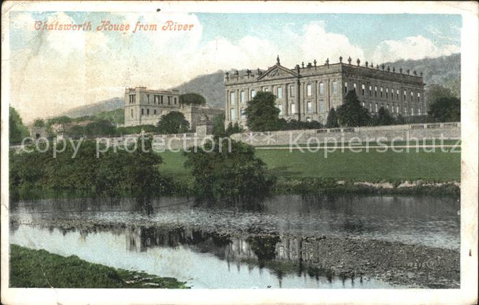 Bakewell Derbyshire Dales Chatsworth House from River