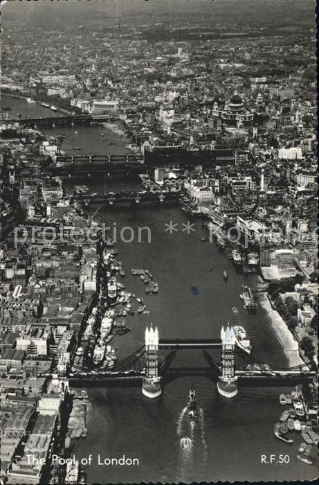 London The Pool of London Tower Bridge Thames aerial view