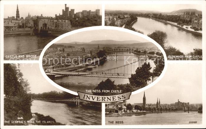 Inverness Nairn Castle Bridge Glen Mhor The Ness Islands Valentine's Post Card