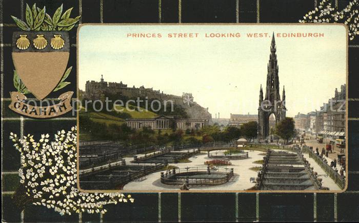 Edinburgh Scotland Princes Street looking West Scott Monument Graham
