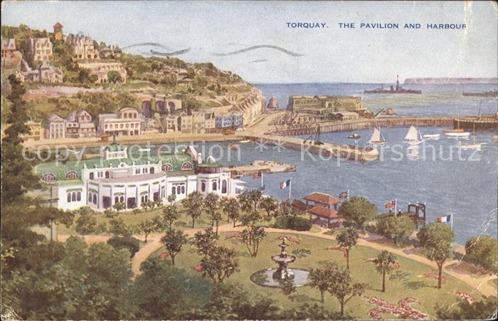 Torquay Torbay The Pavilion and Harbour Kuenstlerkarte
