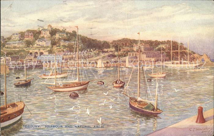 Torquay Torbay Harbour and Natural Arch Kuenstlerkarte