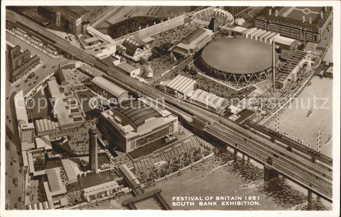 London Festival of Britain 1951 South Bank Exhibition aerial view