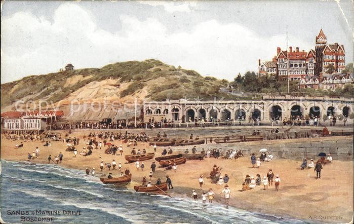 Boscombe Bournemouth Sands and Marine Drive Beach Kuenstlerkarte