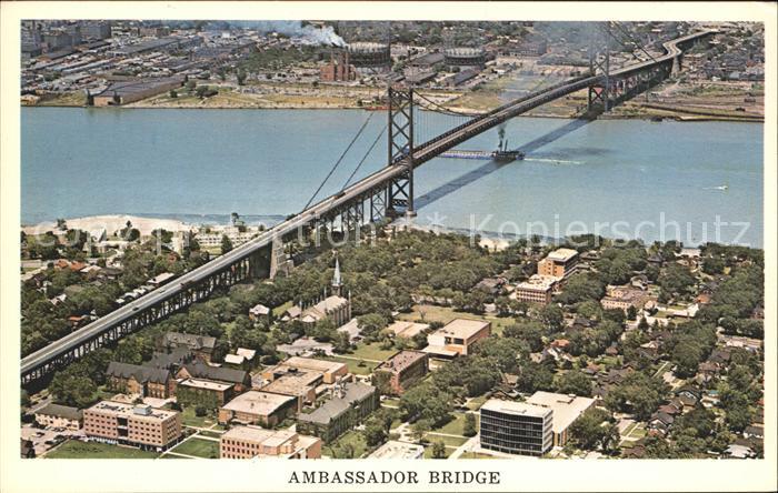 Bruecken Bauwerke Ambassador Bridge Detroit Michigan Windsor Ontario