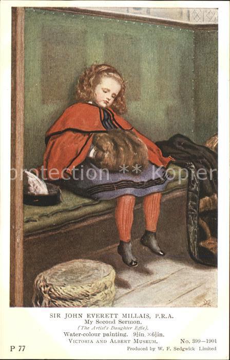Kuenstlerkarte John Everett Millais My second Sermon A