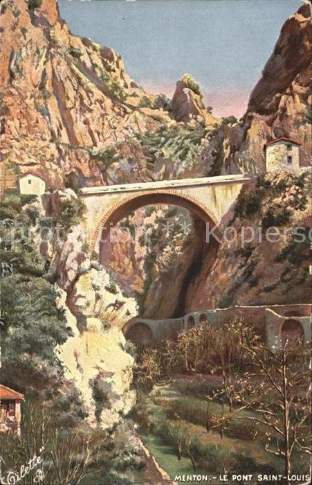 Verlag Tucks Oilette Nr. 224 B Mentone Pont Saint-Louis