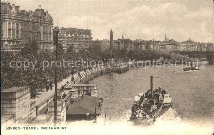 Dampfer Binnenschifffahrt London Thames Embankment