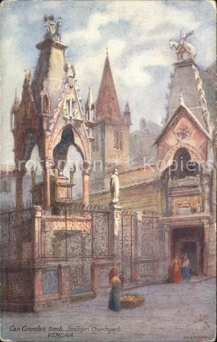 Verlag Tucks Oilette Nr. 7990 Can Grande's tomb Scaligeri Cemete