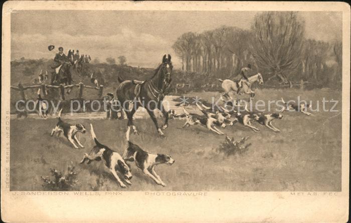 Jagd Jäger Pferde Jagdhunde J. Sanderson Nr.