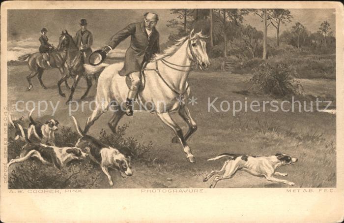 Jagd Jäger Pferde Jagdhunde A. W. Cooper Nr.