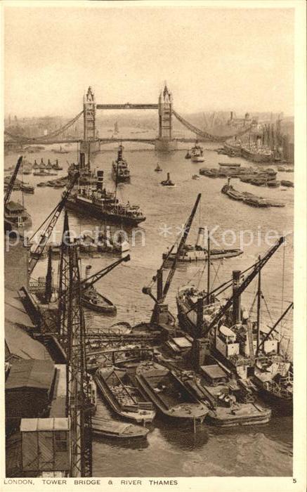 Hafenanlagen London Tower Bridge River Thames Dampfe