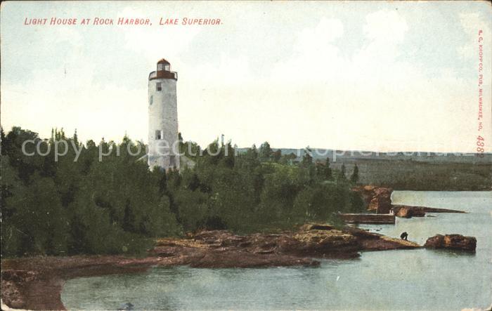 Leuchtturm Lighthouse Rock Harbor Lake Superior