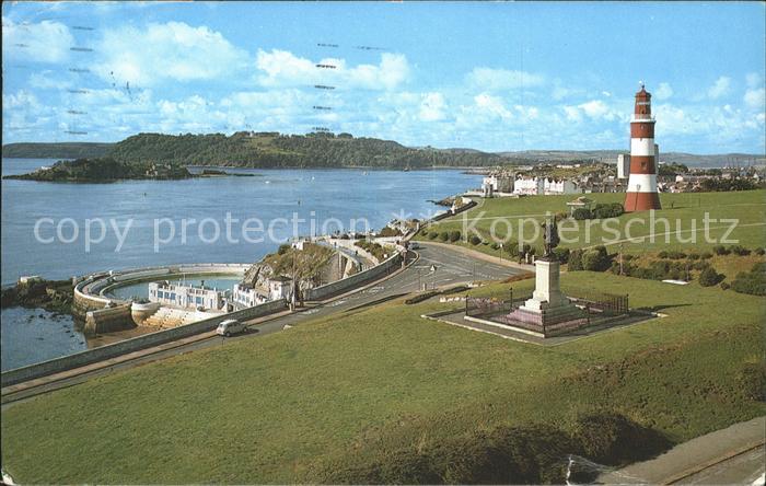 Leuchtturm Lighthouse Hoe and Drake's Island Plymouth