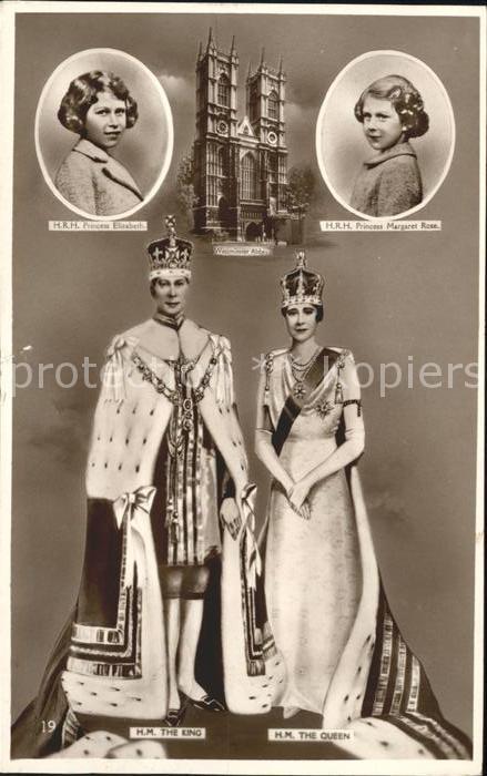 Adel England King Georg VI Königin Elizabeth Princes