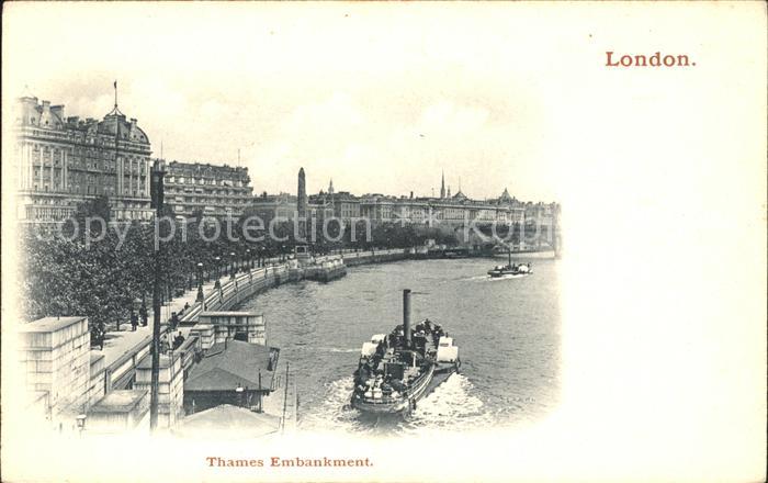 London Thames Embankment Steamer Cleopatra's Needle Obelisk