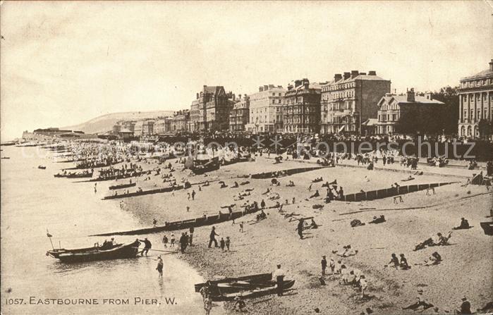 Eastbourne Sussex View from the Pier Beach Salmon Series Sepio Style