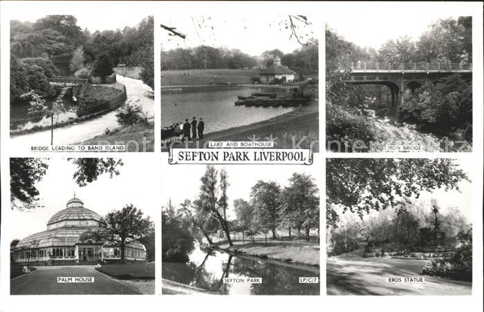 Liverpool Sefton Park Bridge Lake Boathouse Statue Palm House