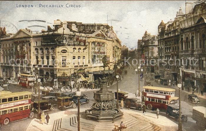 London Piccadilly Circus Monument Doppeldeckerbus