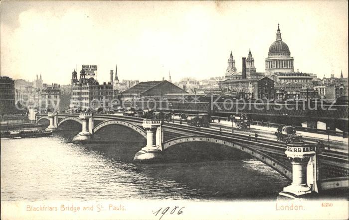 London Blackfriars Bridge Thames St Pauls Cathedrale
