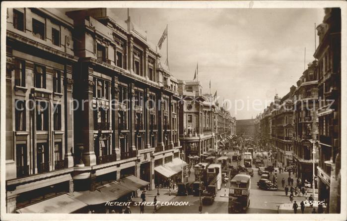 London Regent Street Valentine's Post Card