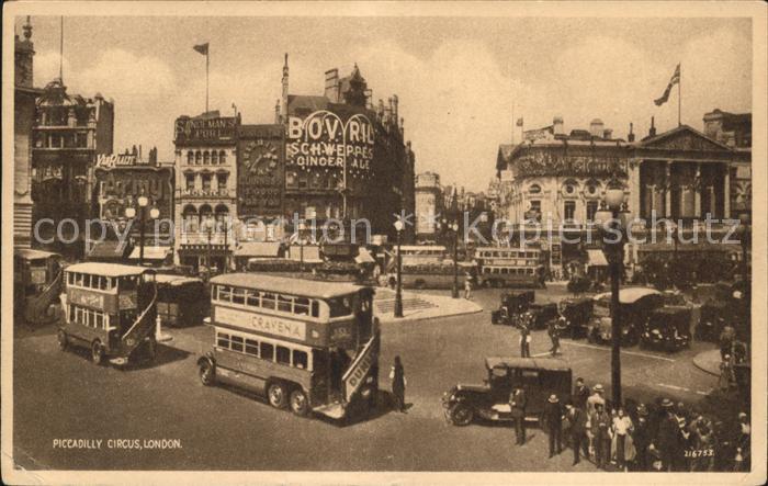 London Piccadilly Circus Doppeldeckerbus Valentine's Post Card