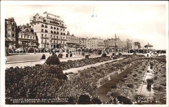 Brighton Hove Sunken Gardens showing Kings and Bedford Hotels