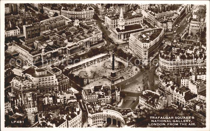 London Trafalgar Square National Gallery aerial view