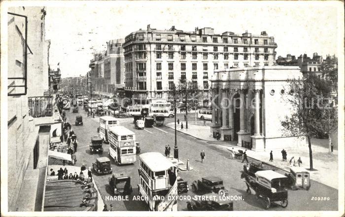 London Marble Arch and Oxford Street Traffic Doppeldeckerbus