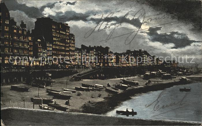 Brighton Hove Beach Promenade by night Moonlight