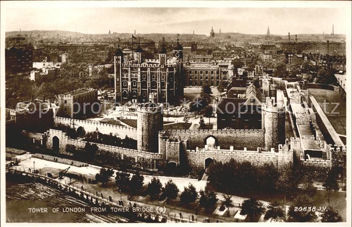 London Tower of London from Tower Bridge Valentine's Post Card