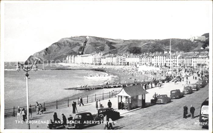 Aberystwyth Promenade and Beach Valentine's Post Card
