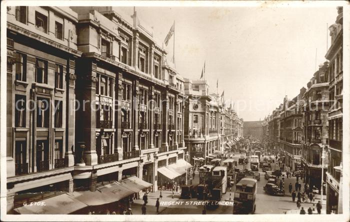 London Regent Street Traffic Valentine's Post Card