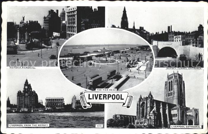 Liverpool Victoria Memorial Mersey Tunnel Cathedral Pier Head
