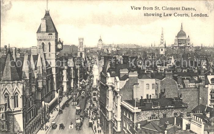 London View from St Clement Danes showing Law Courts
