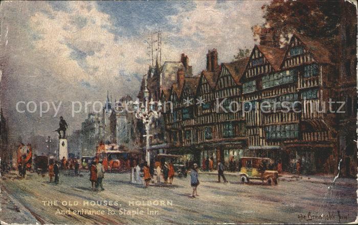London Old Houses Helborn Staple Inn Monument Tuck Oilette No. 3584 Kuenstlerkar