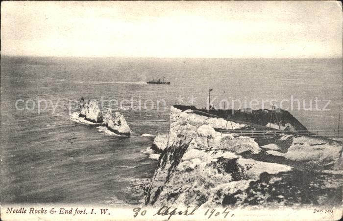 Isle of Wight UK Needle Rocks and End fort