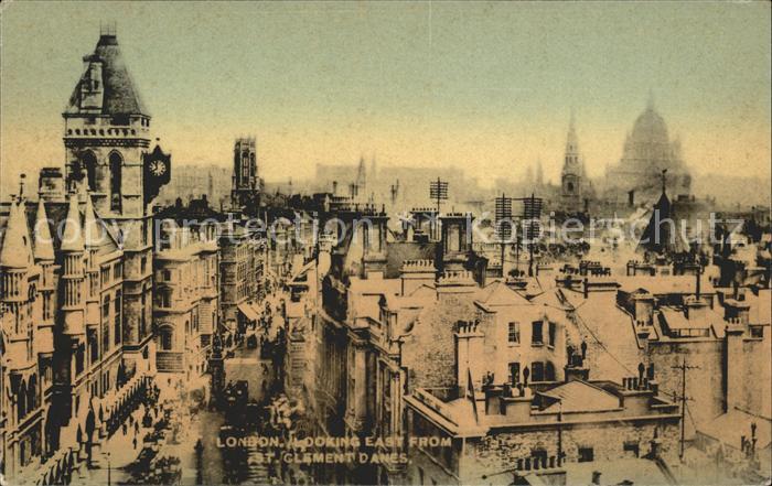 London Looking east from St Clement Danes Tuck's Post Card Tintopho 5910