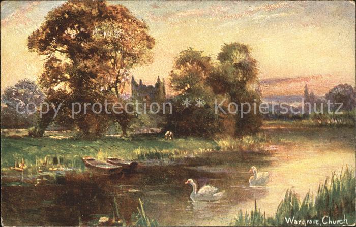 Wargrave Church Swan Kuenstlerkarte
