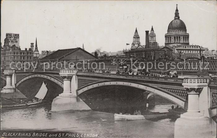 London Blackfriars Bridge and St Paul's Cathedral Thames