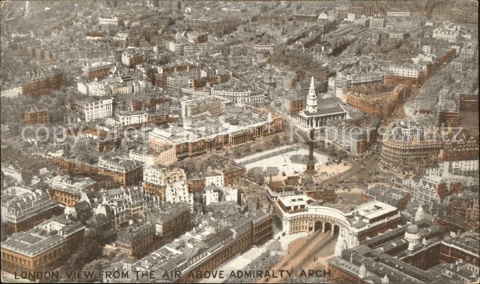 London View from the air above Admiralty Arch