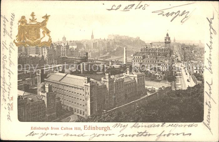 Edinburgh Scotland View from Calton Hill Wappen