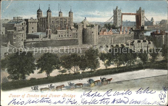 London Tower of London and Tower Bridge