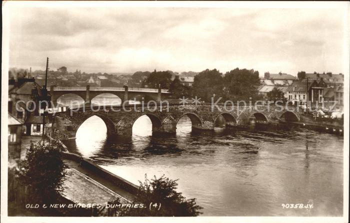 Dumfries Galloway Old and New Bridges Valentine's Post Card