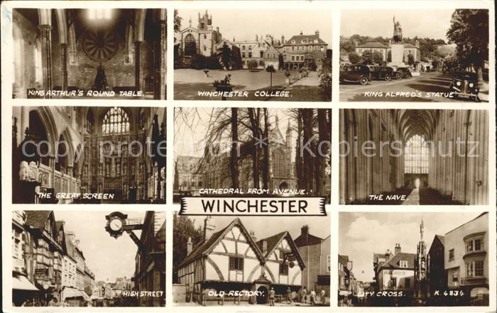 Winchester King Arthur College Statue Cathedral High Street City Cross