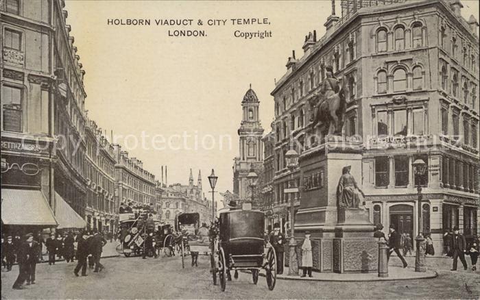 London Holborn Viaduct and City Temple Monument Kutsche