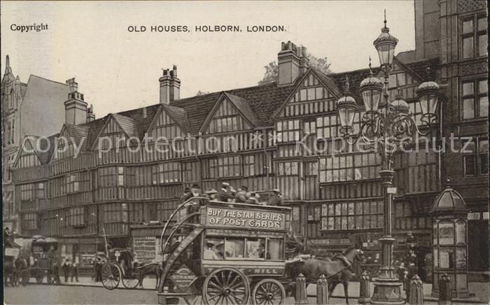 London Old Houses Holborn Postkutsche Pferdebus